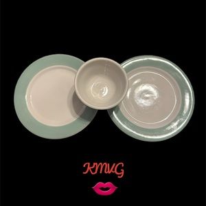 Vintage Caribe Puerto Rico USA Restaurant Ware Set of 3 MCM Green